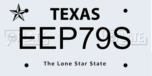 EEP79S Texas License Plate
