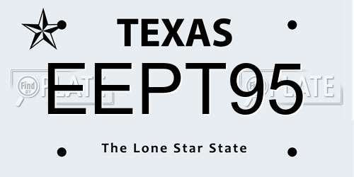 EEPT95 Texas License Plate