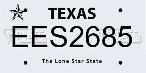 EES2685 Texas License Plate