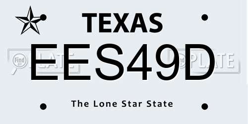 EES49D Texas License Plate