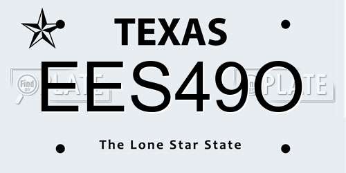 EES49O Texas License Plate