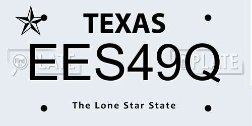 EES49Q Texas License Plate