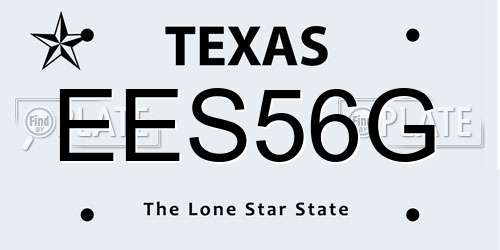 EES56G Texas License Plate