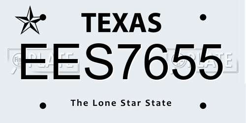EES7655 Texas License Plate