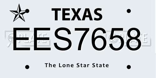 EES7658 Texas License Plate