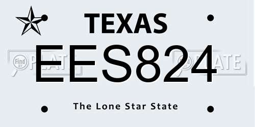 EES824 Texas License Plate