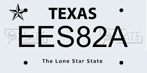 EES82A Texas License Plate