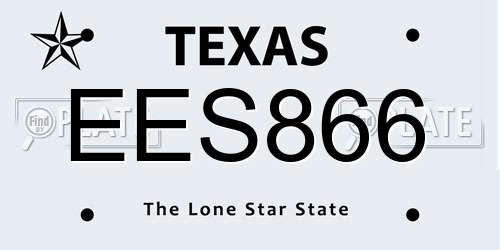 EES866 Texas License Plate