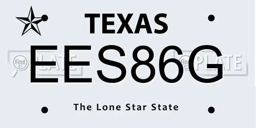 EES86G Texas License Plate