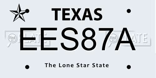 EES87A Texas License Plate