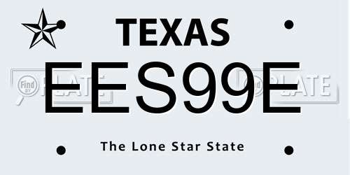 EES99E Texas License Plate