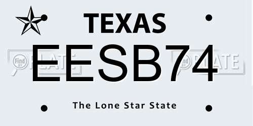 EESB74 Texas License Plate