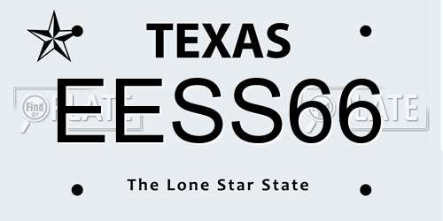 EESS66 Texas License Plate