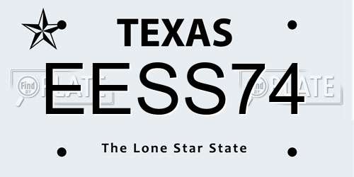 EESS74 Texas License Plate