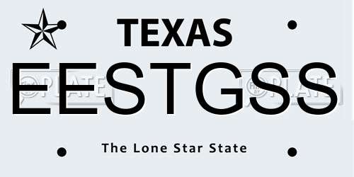 EESTGSS Texas License Plate