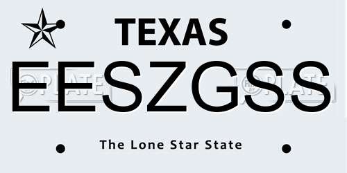 EESZGSS Texas License Plate