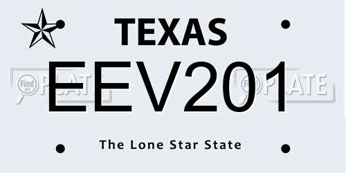 EEV201 Texas License Plate