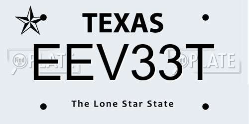 EEV33T Texas License Plate