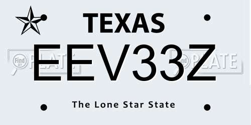 EEV33Z Texas License Plate
