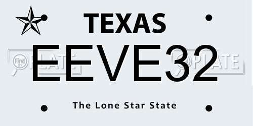 EEVE32 Texas License Plate