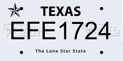 EFE1724 Texas License Plate