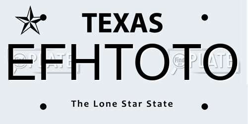 EFHTOTO Texas License Plate