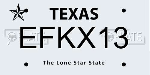 EFKX13 Texas License Plate