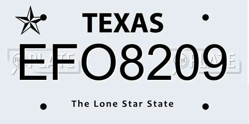 EFO8209 Texas License Plate