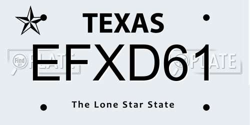EFXD61 Texas License Plate