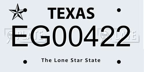 EG00422 Texas License Plate
