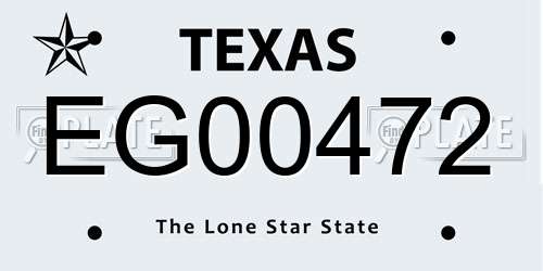 EG00472 Texas License Plate