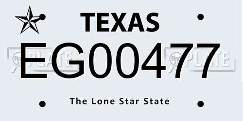 EG00477 Texas License Plate