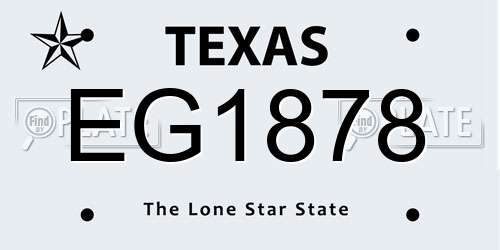 EG1878 Texas License Plate