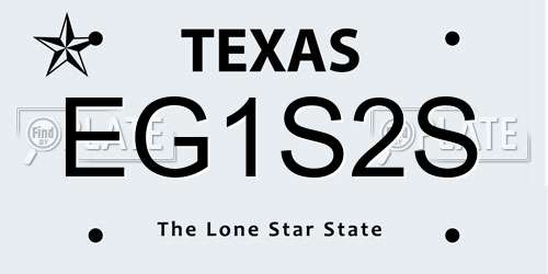 EG1S2S Texas License Plate