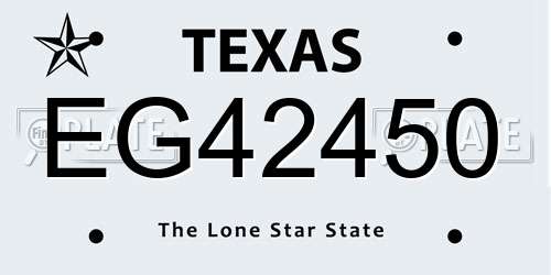 EG42450 Texas License Plate