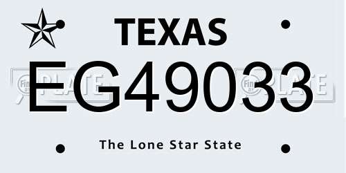EG49033 Texas License Plate