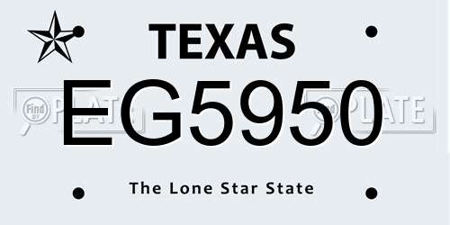 EG5950 Texas License Plate