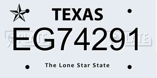 EG74291 Texas License Plate