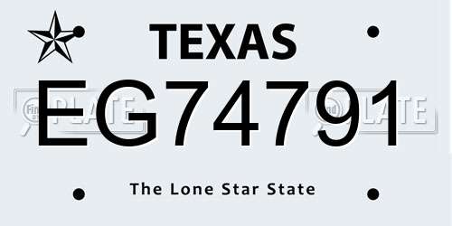 EG74791 Texas License Plate