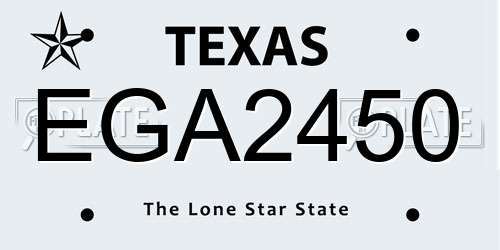EGA2450 Texas License Plate