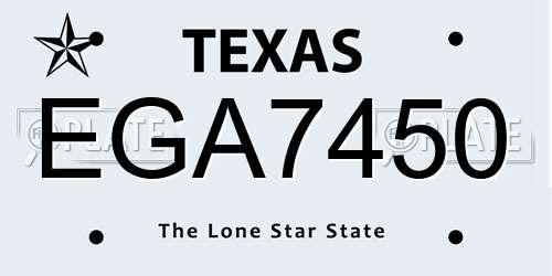 EGA7450 Texas License Plate