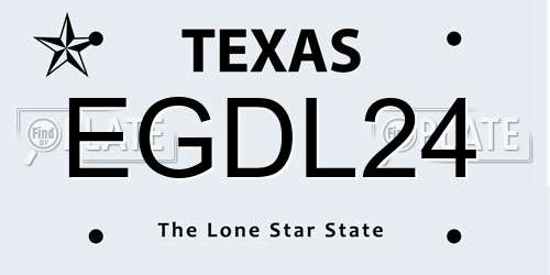 EGDL24 Texas License Plate
