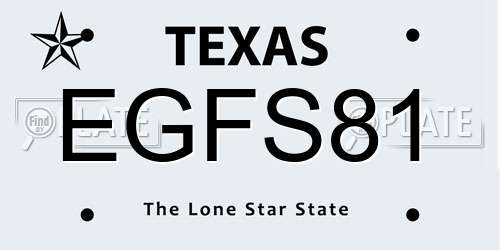 EGFS81 Texas License Plate