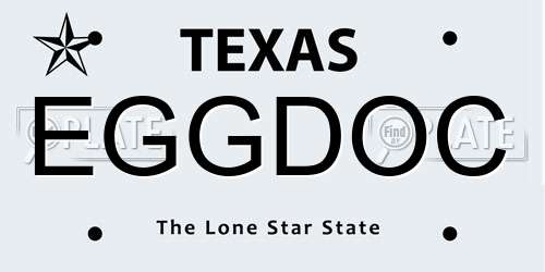EGGDOC Texas License Plate