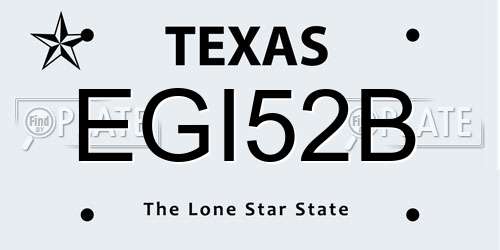 EGI52B Texas License Plate