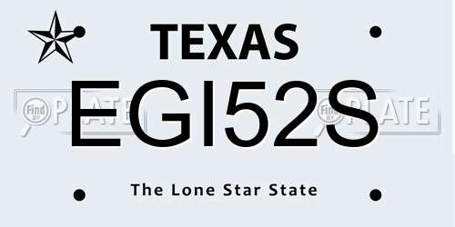 EGI52S Texas License Plate