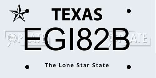 EGI82B Texas License Plate
