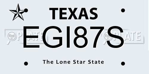 EGI87S Texas License Plate