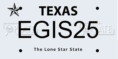 EGIS25 Texas License Plate