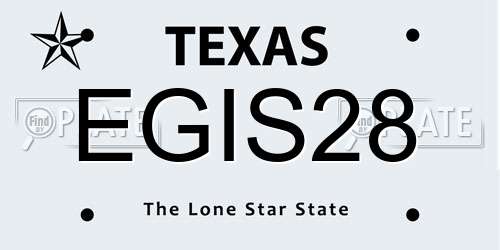 EGIS28 Texas License Plate